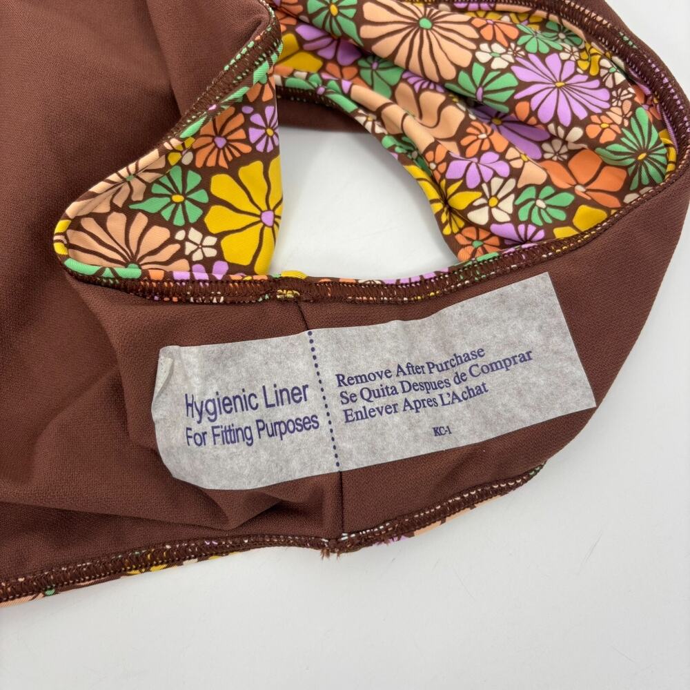 NEW Roxy All About Sol One Piece Swimsuit M Floral Plunge V Neck Hippie Retro - Picture 5 of 9